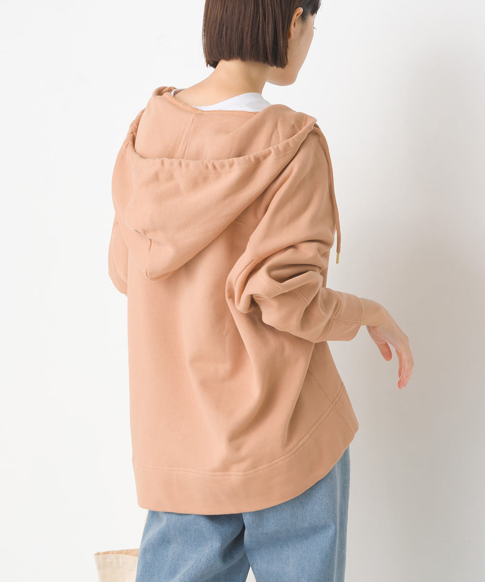 【OMNES】裏毛スウェット フロントV開き フードプルオーバー【1520-5099】