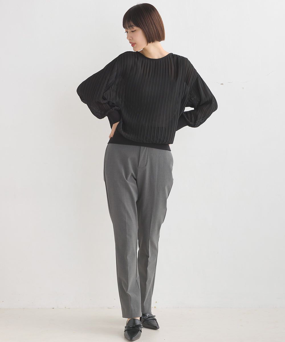 【OMNES】TRストレッチ裾スリットパンツ【1521-2074】