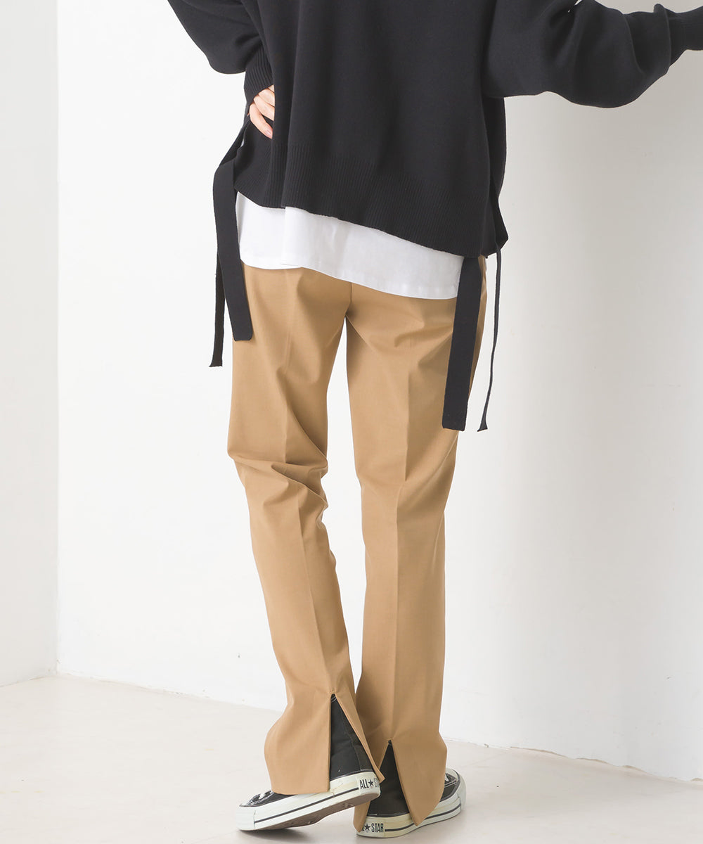 【OMNES】TRストレッチ裾スリットパンツ【1521-2074】
