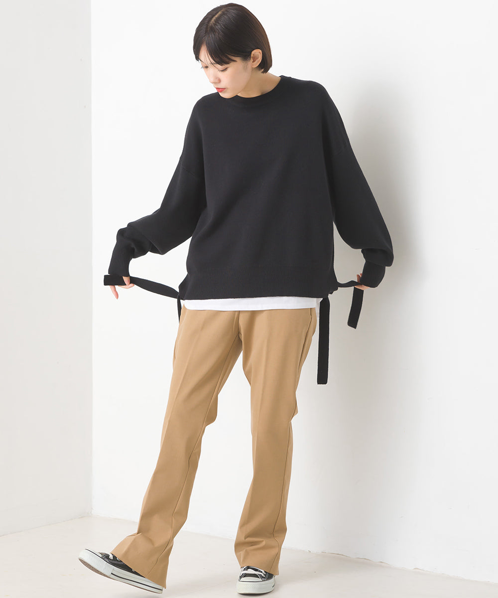 【OMNES】TRストレッチ裾スリットパンツ【1521-2074】