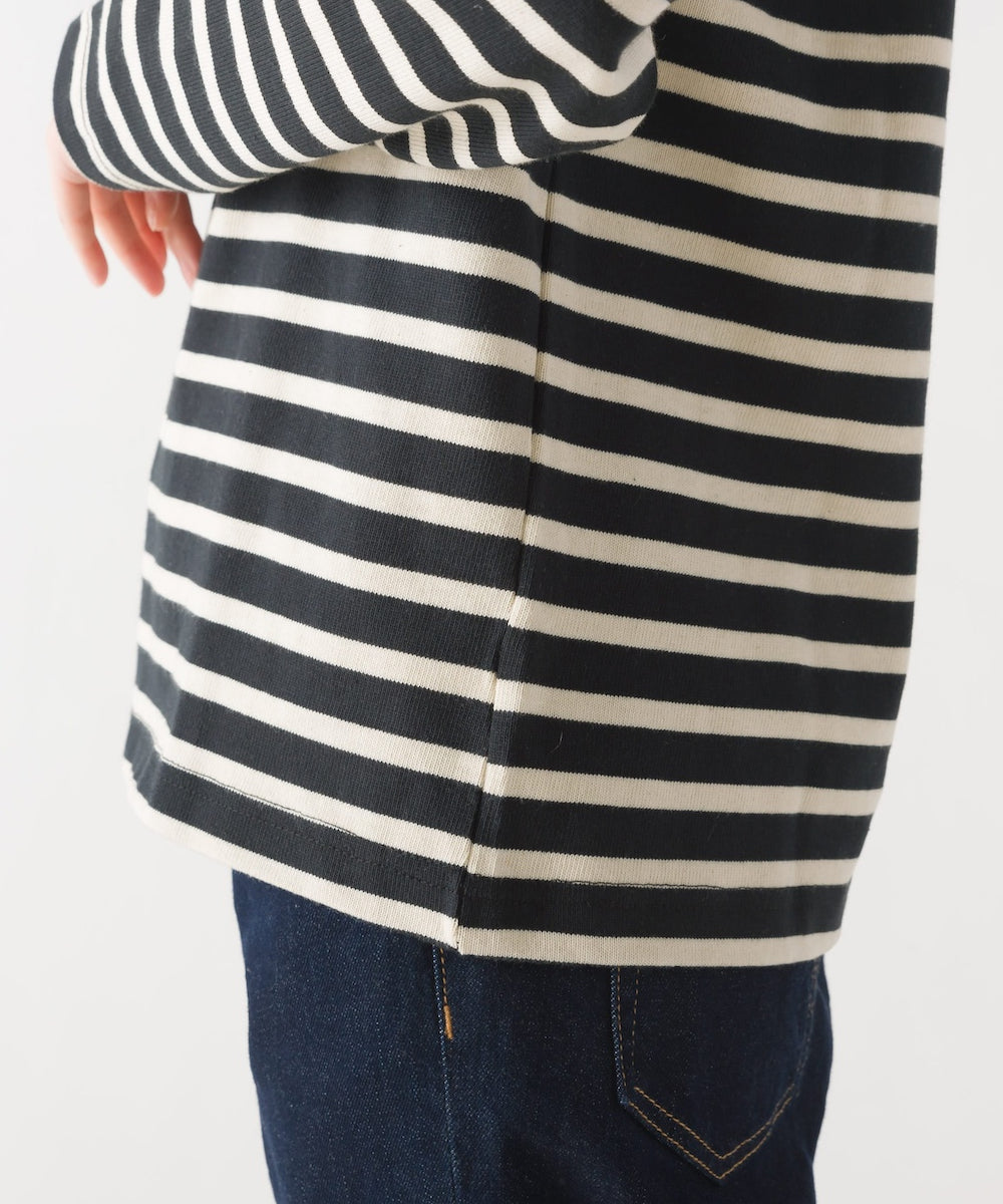 【OMNES】バスク生地 ボートネック長袖Tシャツ【1521-5100】