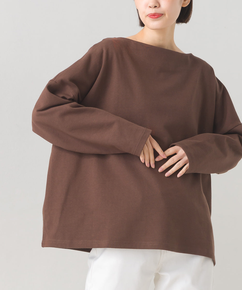 【OMNES】バスク生地 ボックスカットソー 長袖Tシャツ【1521-5101】