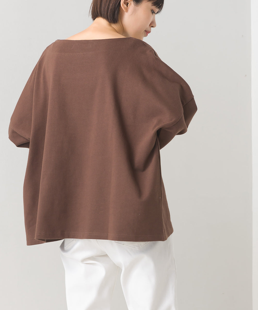 【OMNES】バスク生地 ボックスカットソー 長袖Tシャツ【1521-5101】