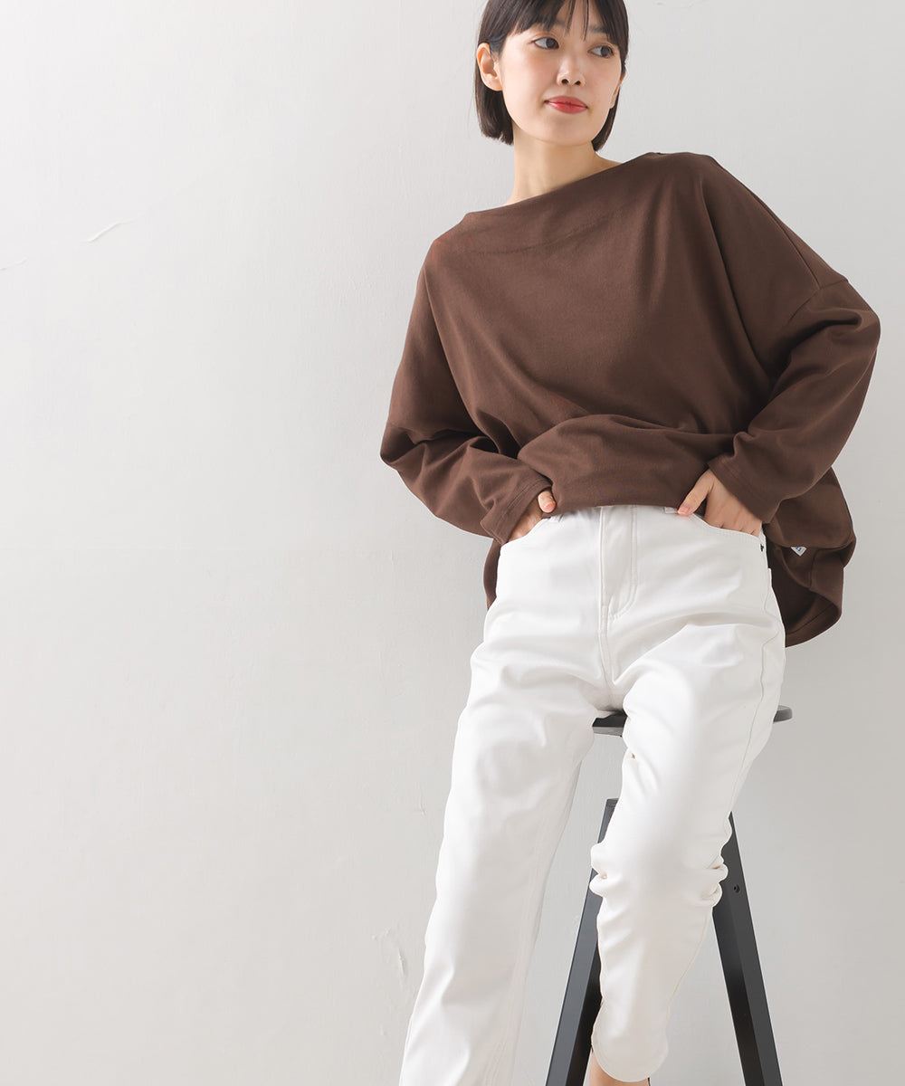 【OMNES】バスク生地 ボックスカットソー 長袖Tシャツ【1521-5101】