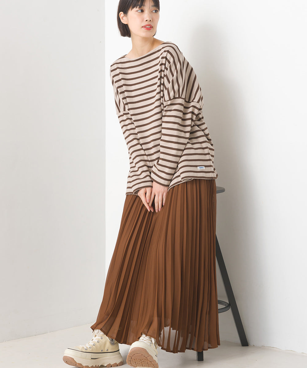 【OMNES】バスク生地 ボックスカットソー 長袖Tシャツ【1521-5101】