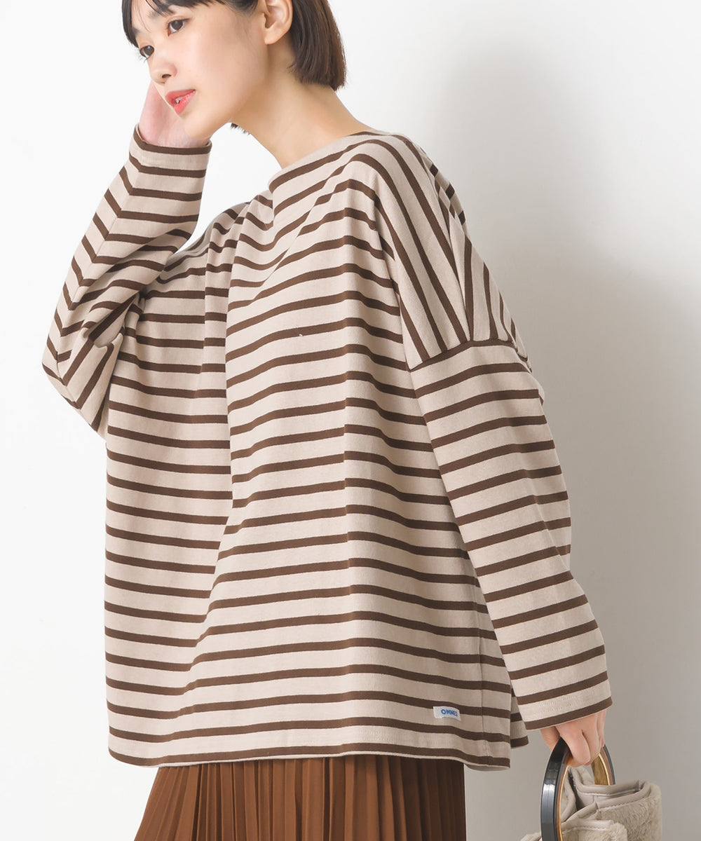 【OMNES】バスク生地 ボックスカットソー 長袖Tシャツ【1521-5101】