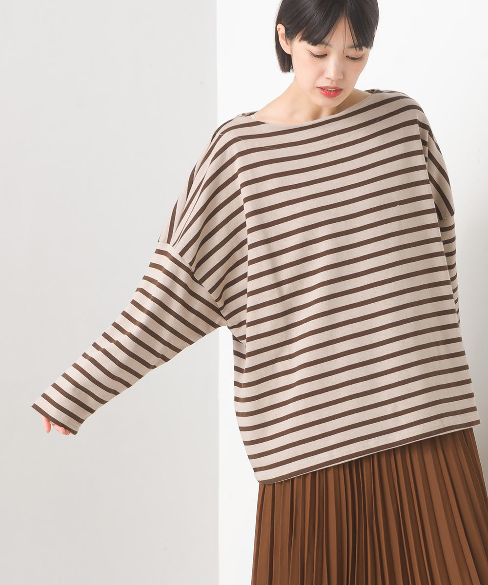 【OMNES】バスク生地 ボックスカットソー 長袖Tシャツ【1521-5101】