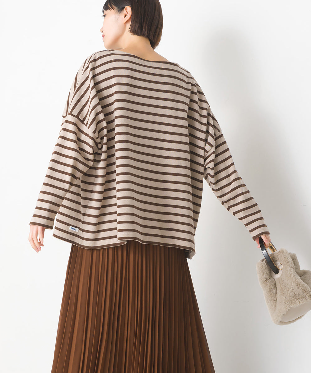【OMNES】バスク生地 ボックスカットソー 長袖Tシャツ【1521-5101】