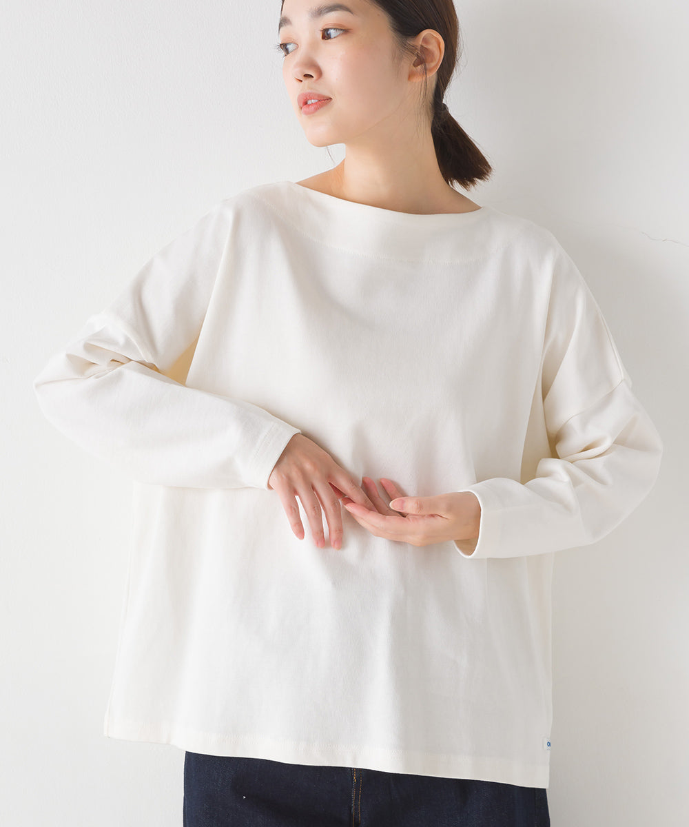 【OMNES】バスク生地 ボックスカットソー 長袖Tシャツ【1521-5101】