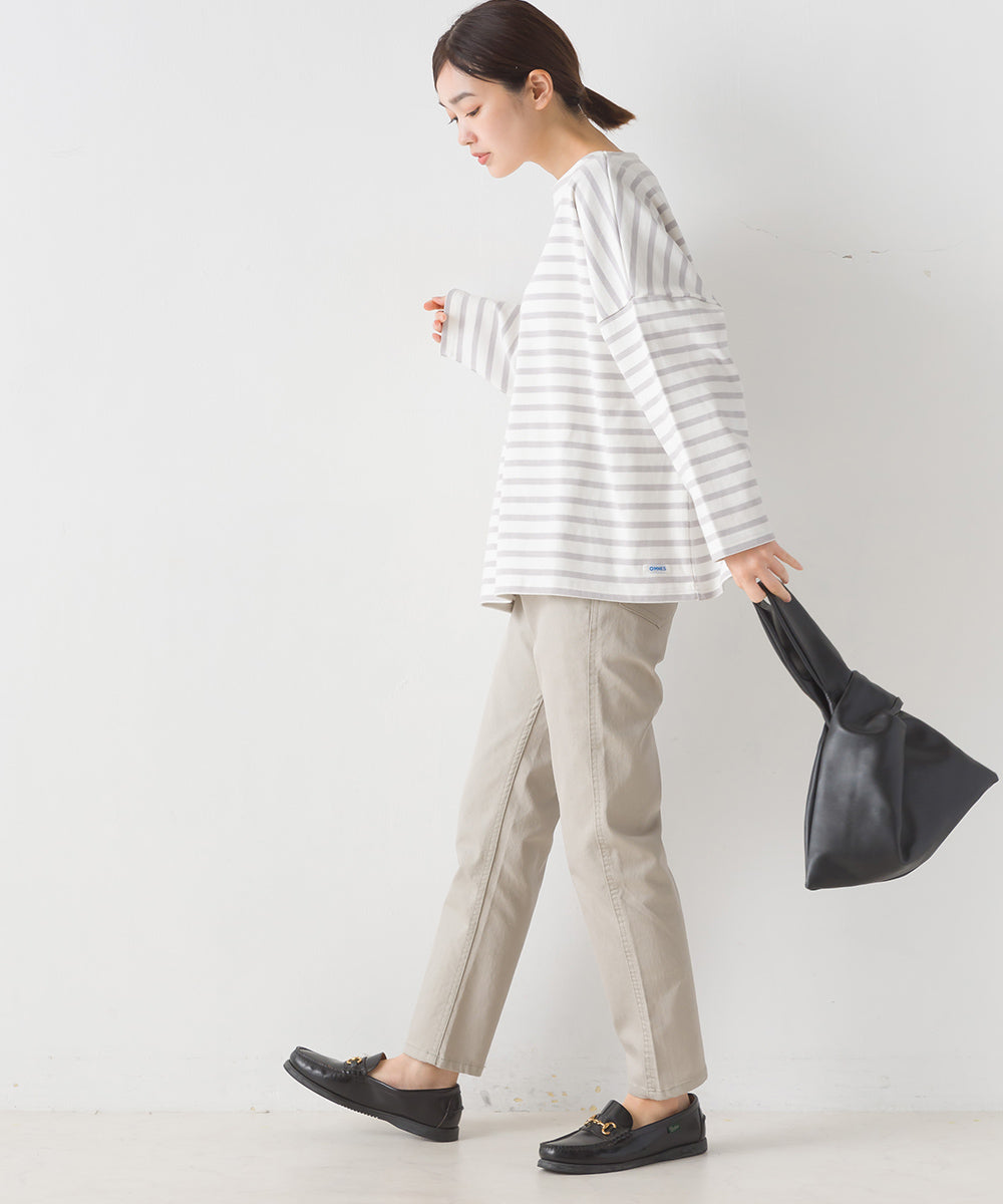 【OMNES】バスク生地 ボックスカットソー 長袖Tシャツ【1521-5101】