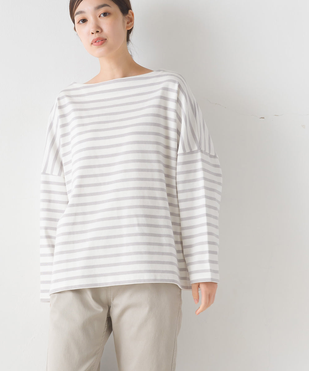 【OMNES】バスク生地 ボックスカットソー 長袖Tシャツ【1521-5101】