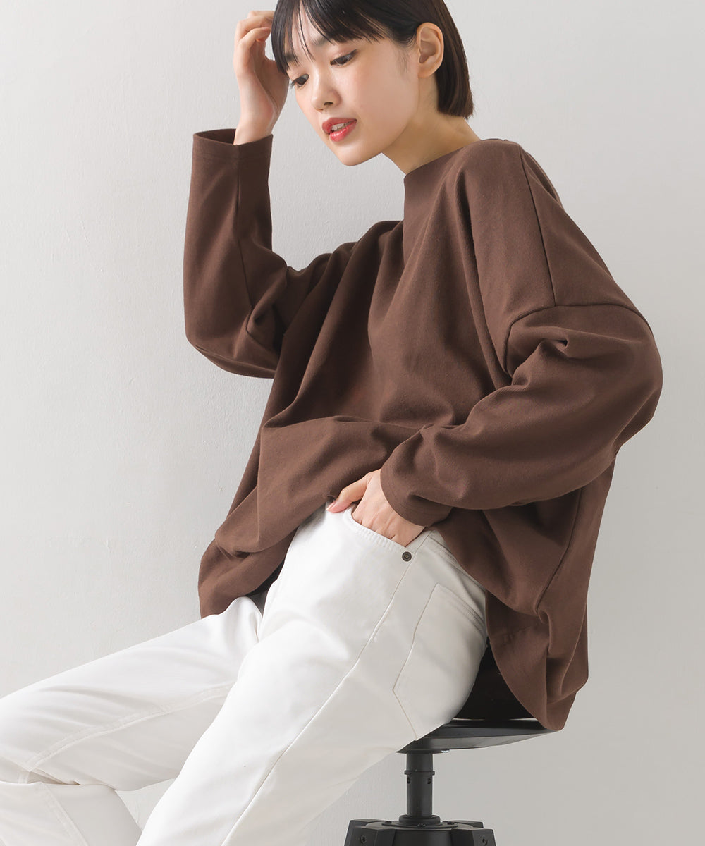 【OMNES】バスク生地 ボックスカットソー 長袖Tシャツ【1521-5101】