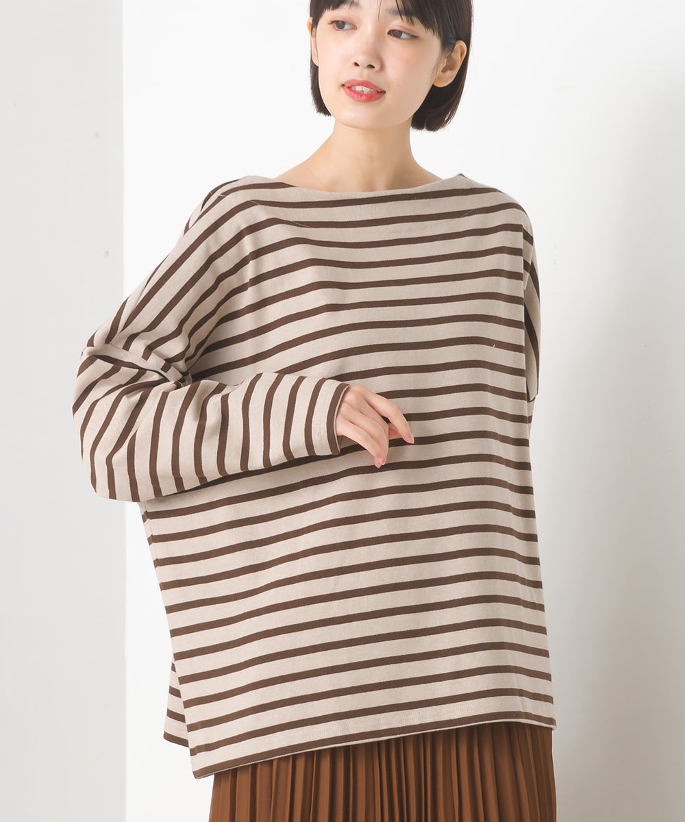 【OMNES】バスク生地 ボックスカットソー 長袖Tシャツ【1521-5101】