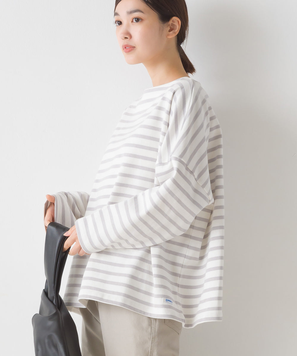 【OMNES】バスク生地 ボックスカットソー 長袖Tシャツ【1521-5101】