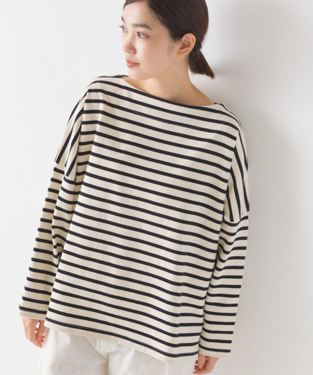 【OMNES】バスク生地 ボックスカットソー 長袖Tシャツ【1521-5101】
