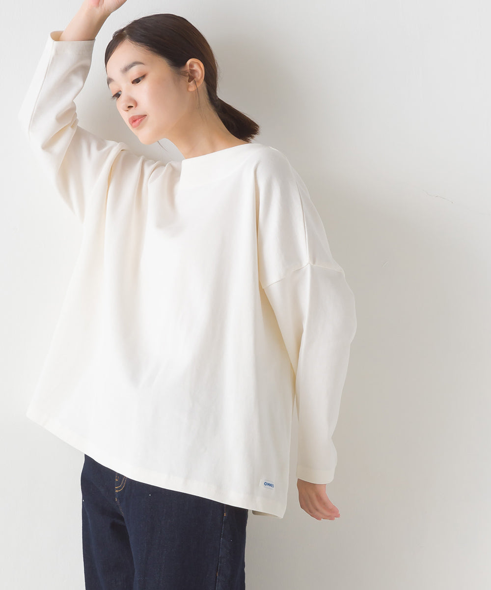 【OMNES】バスク生地 ボックスカットソー 長袖Tシャツ【1521-5101】