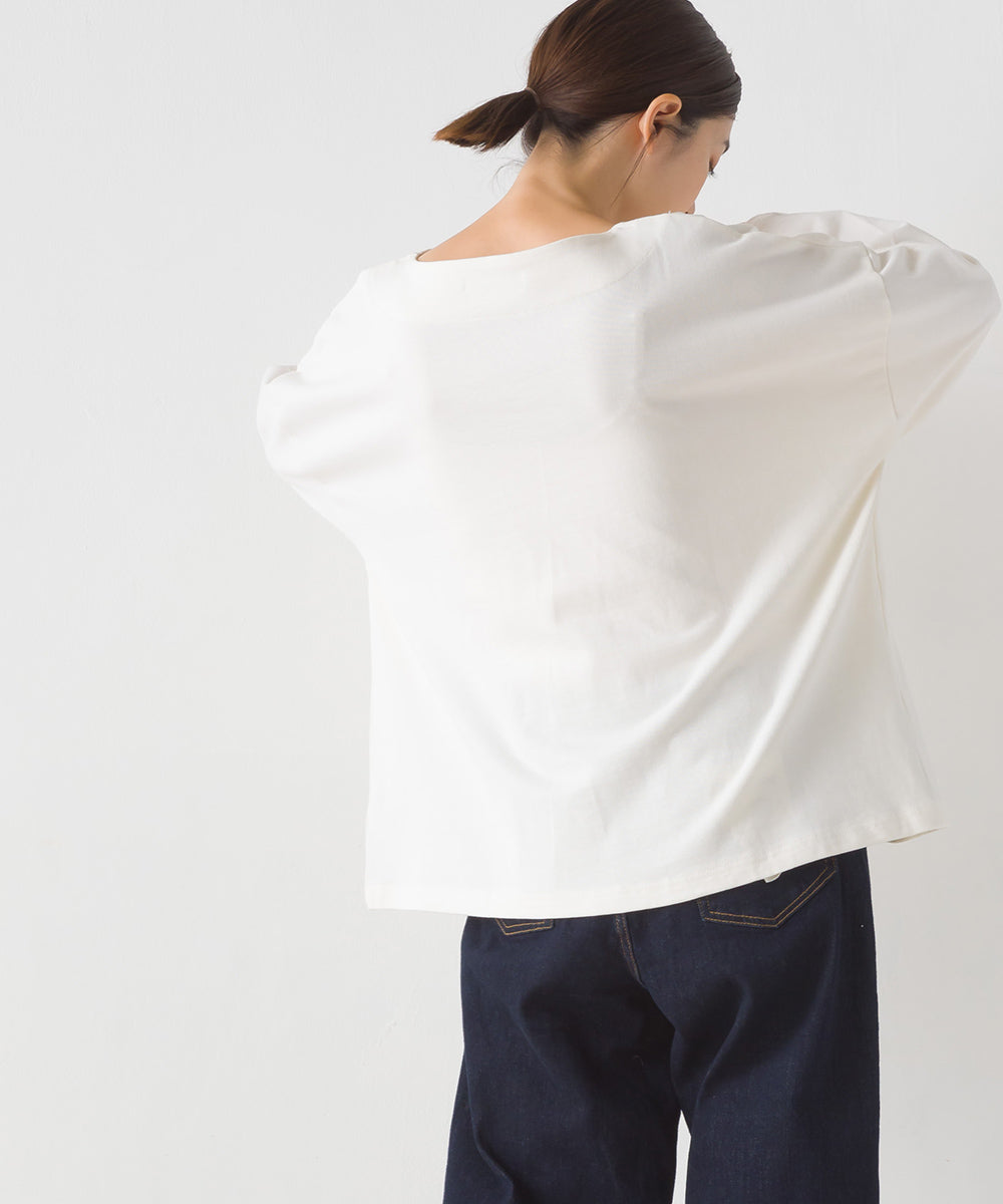 【OMNES】バスク生地 ボックスカットソー 長袖Tシャツ【1521-5101】