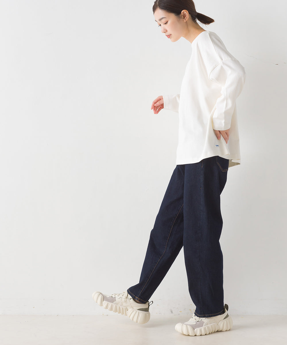 【OMNES】バスク生地 ボックスカットソー 長袖Tシャツ【1521-5101】