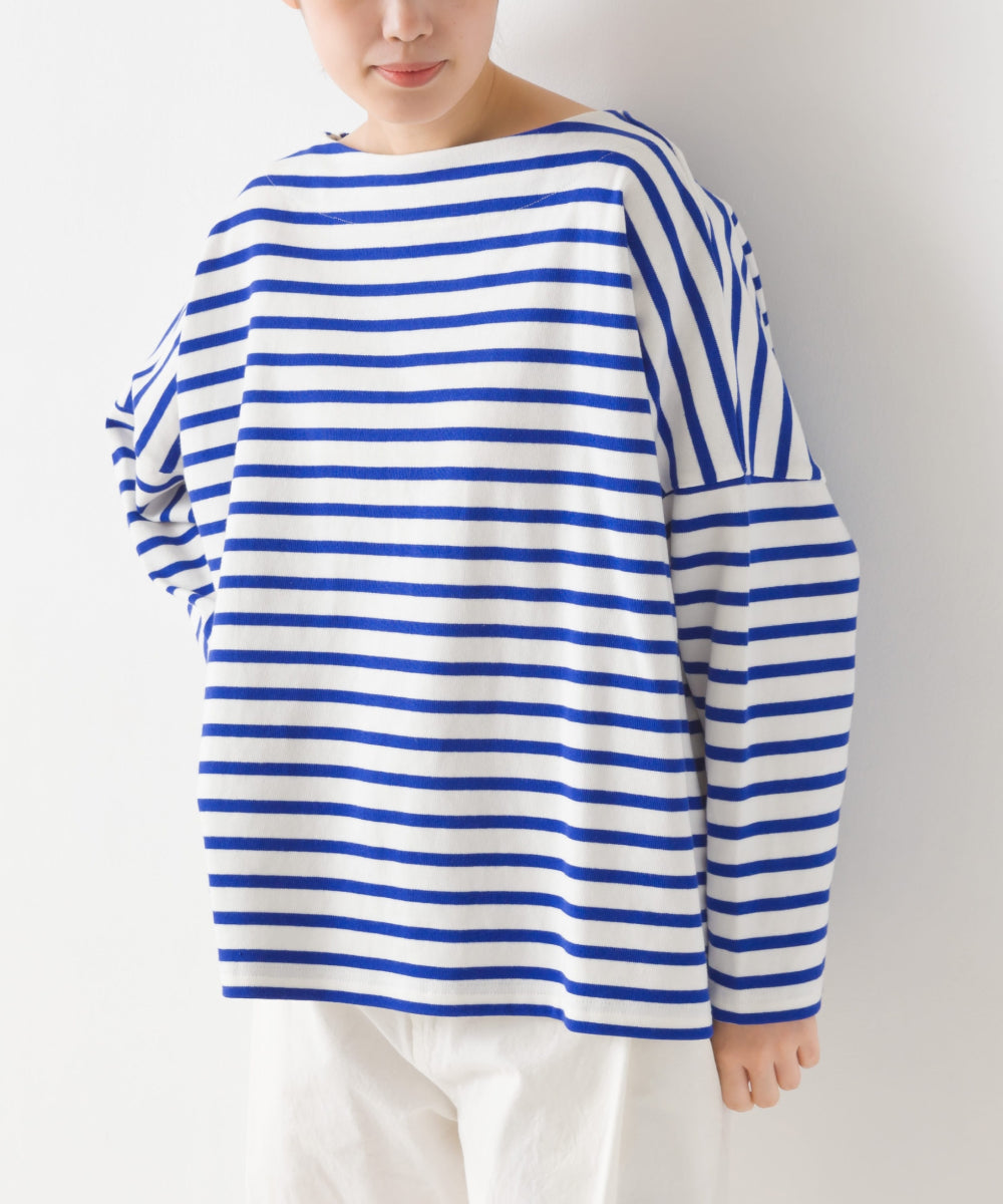 【OMNES】バスク生地 ボックスカットソー 長袖Tシャツ【1521-5101】