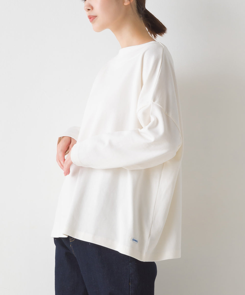 【OMNES】バスク生地 ボックスカットソー 長袖Tシャツ【1521-5101】