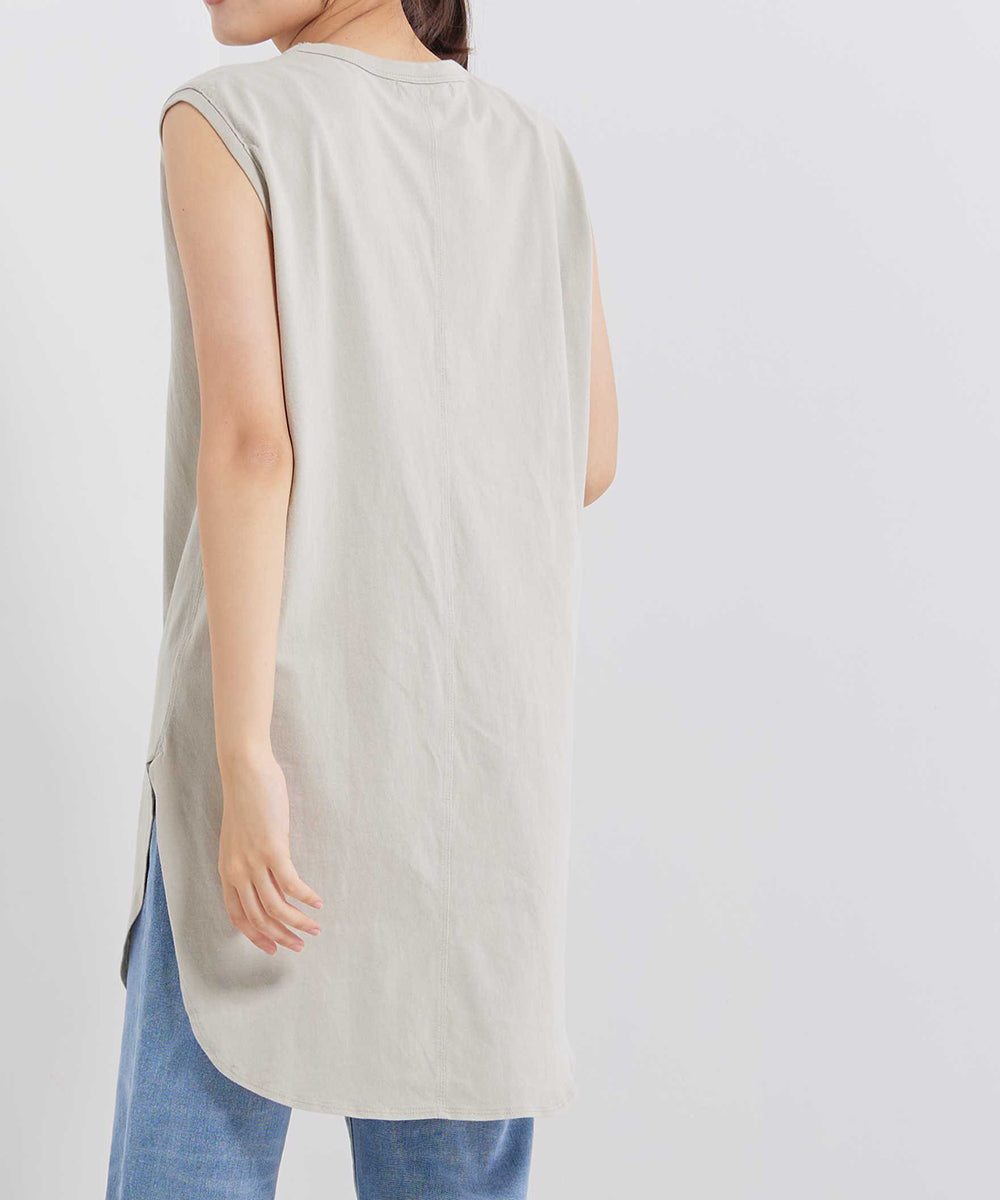 【OMNES】USAコットン 裾ラウンドタンクトップ【1521-5115】