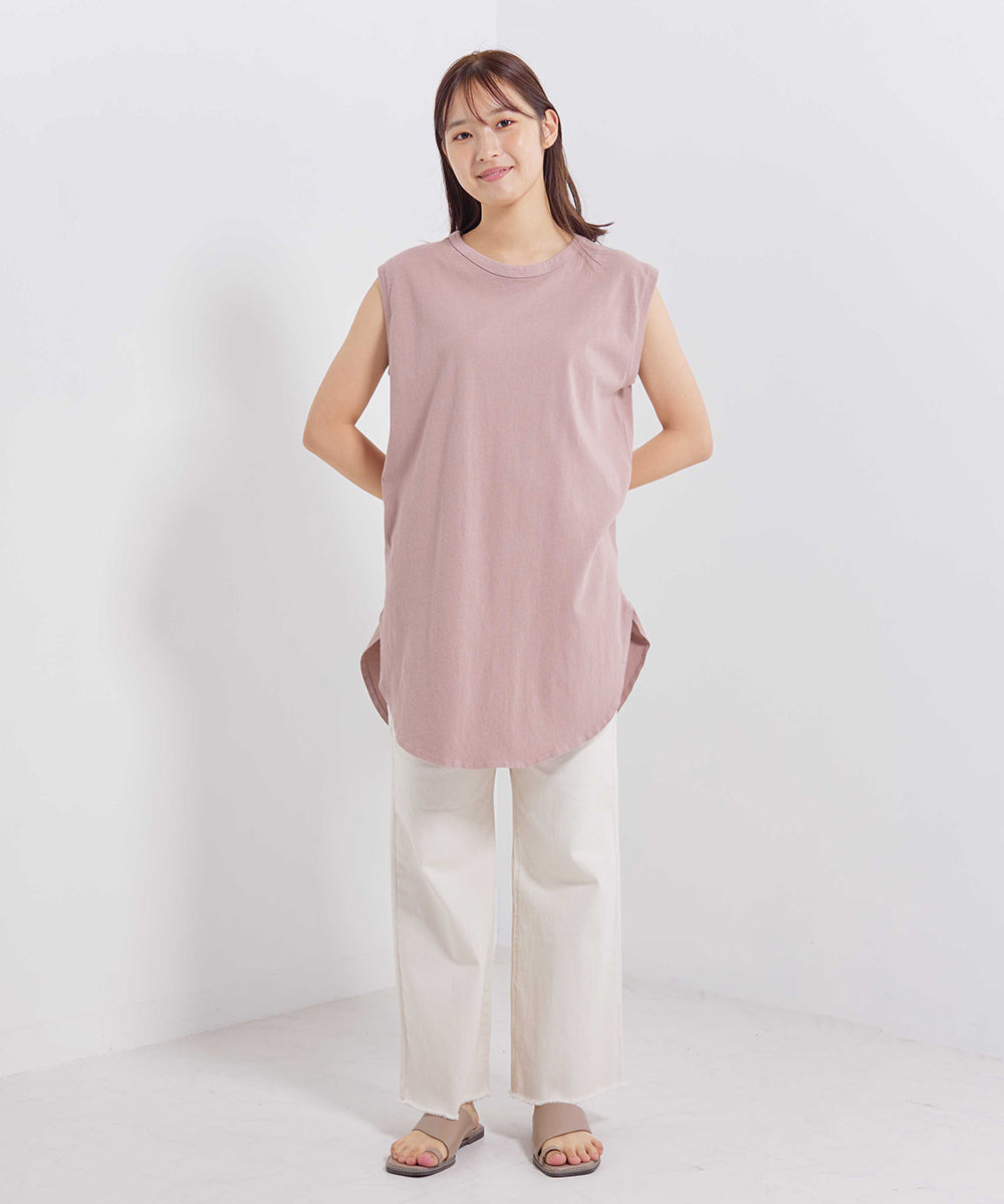 【OMNES】USAコットン 裾ラウンドタンクトップ【1521-5115】