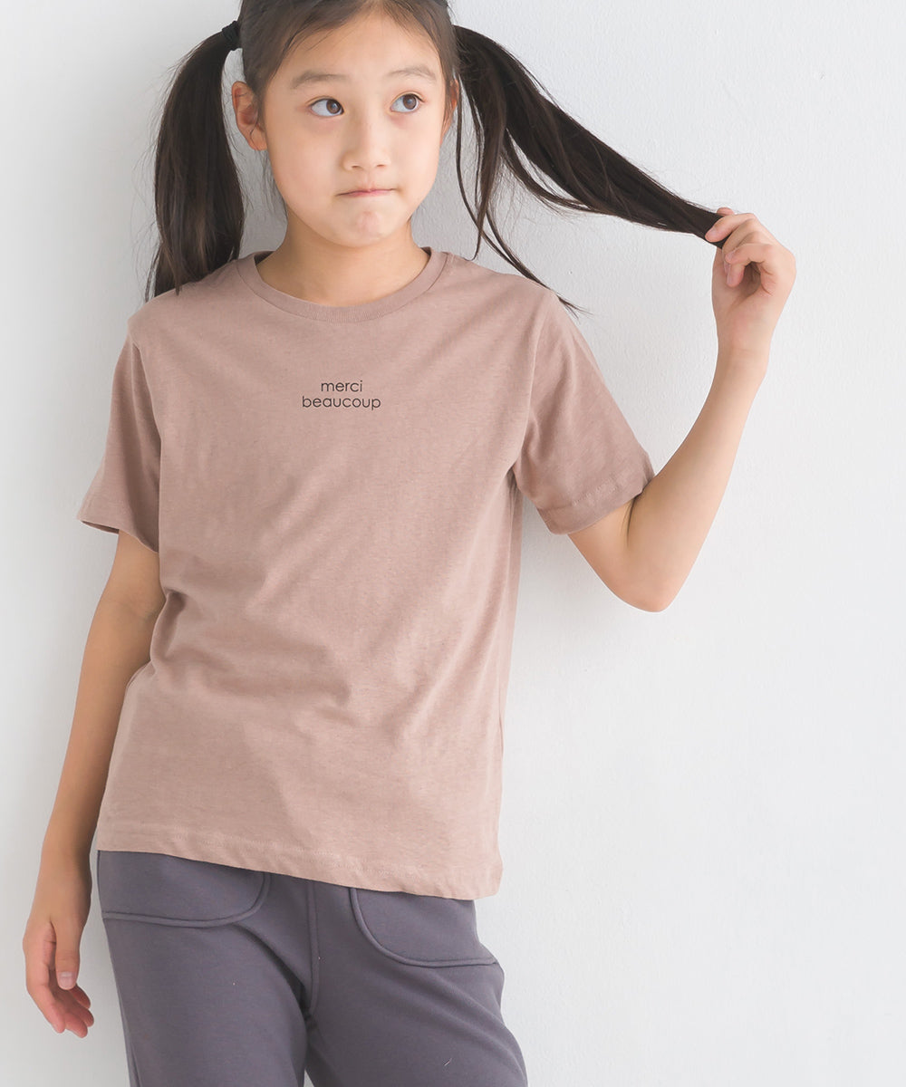 【OMNES】キッズ 綿麻カット 半袖プリントTシャツ【1521-5116】