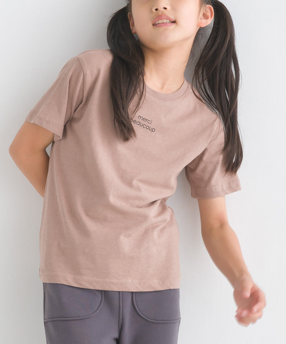 【OMNES】キッズ 綿麻カット 半袖プリントTシャツ【1521-5116】