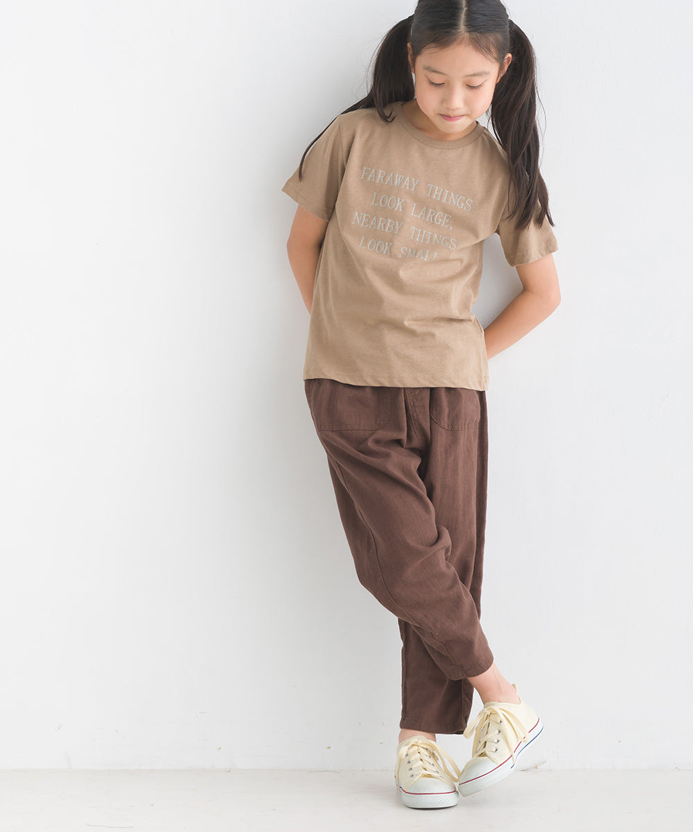 【OMNES】キッズ 綿麻カット 半袖プリントTシャツ【1521-5116】