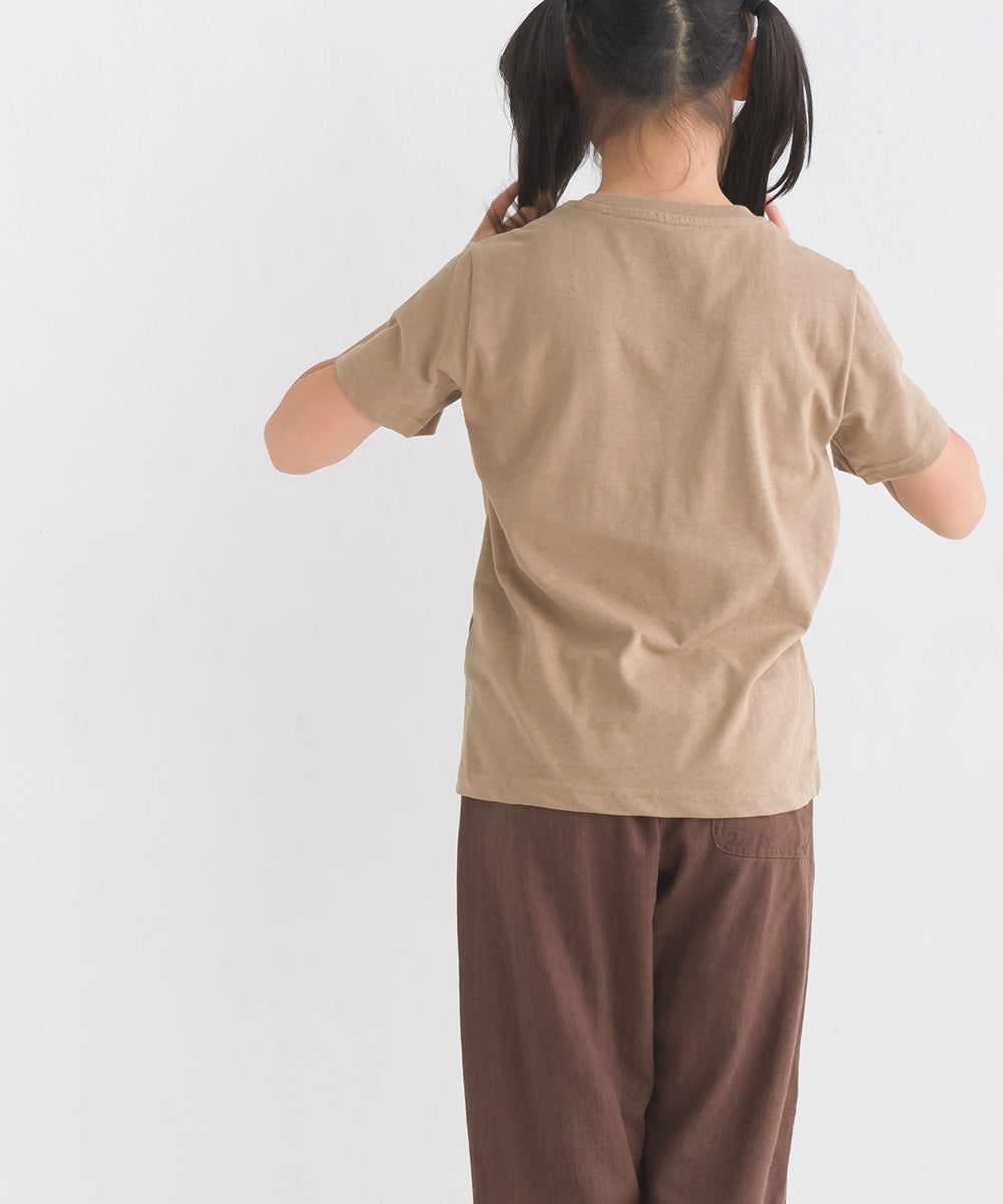 【OMNES】キッズ 綿麻カット 半袖プリントTシャツ【1521-5116】