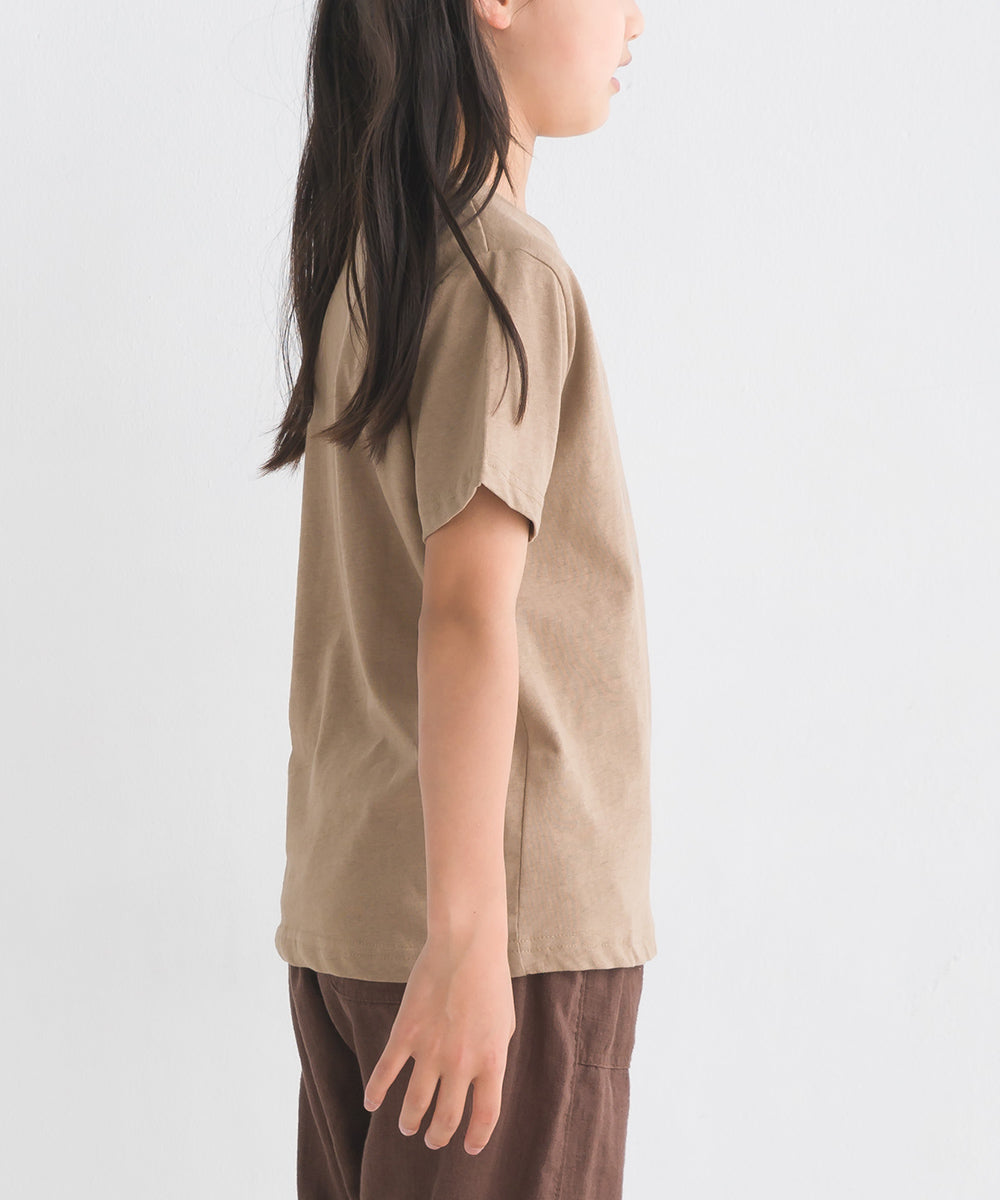 【OMNES】キッズ 綿麻カット 半袖プリントTシャツ【1521-5116】