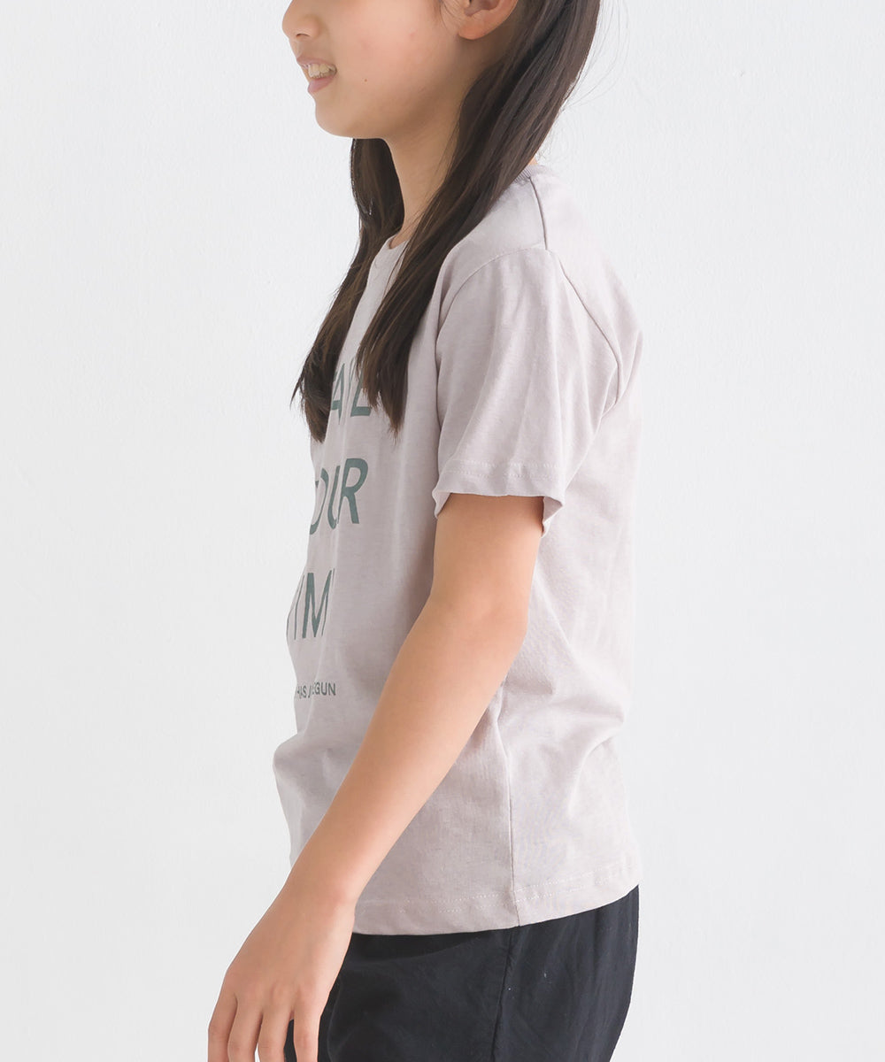 【OMNES】キッズ 綿麻カット 半袖プリントTシャツ【1521-5116】