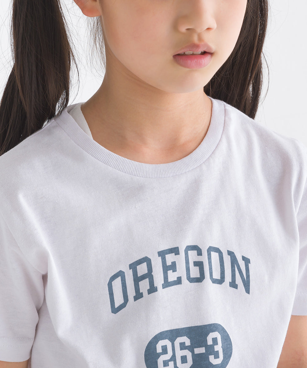 【OMNES】キッズ 綿麻カット 半袖プリントTシャツ【1521-5116】