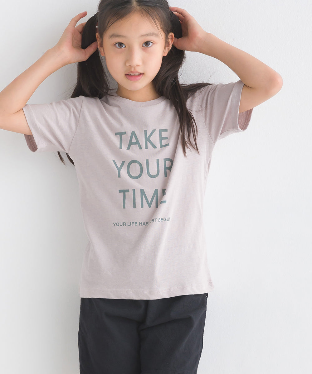 【OMNES】キッズ 綿麻カット 半袖プリントTシャツ【1521-5116】