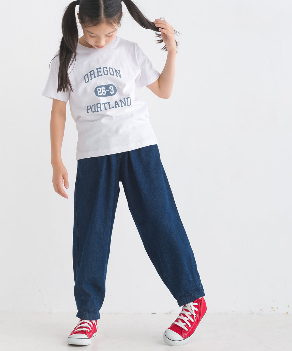 【OMNES】キッズ 綿麻カット 半袖プリントTシャツ【1521-5116】