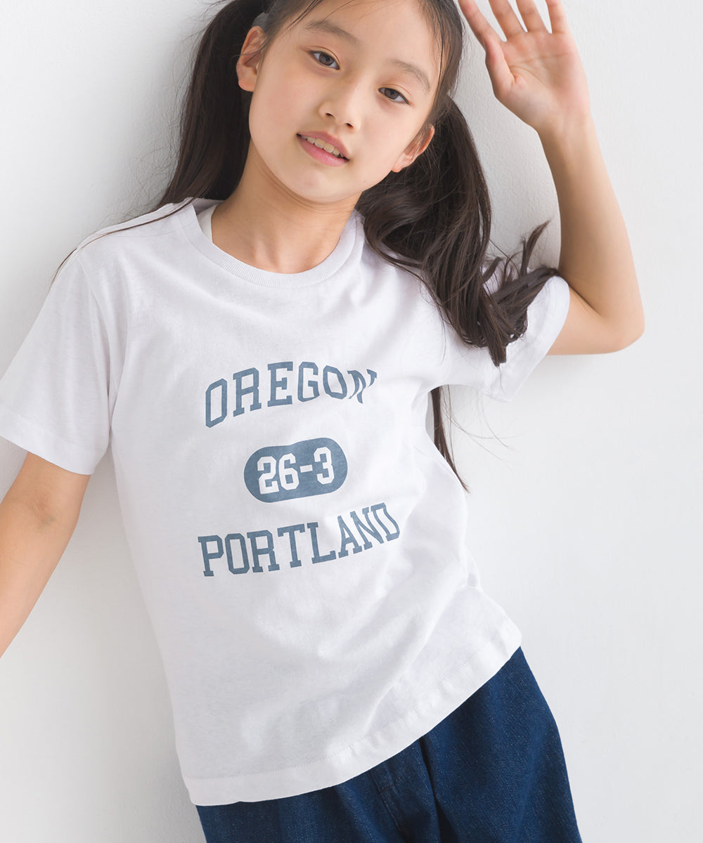 【OMNES】キッズ 綿麻カット 半袖プリントTシャツ【1521-5116】