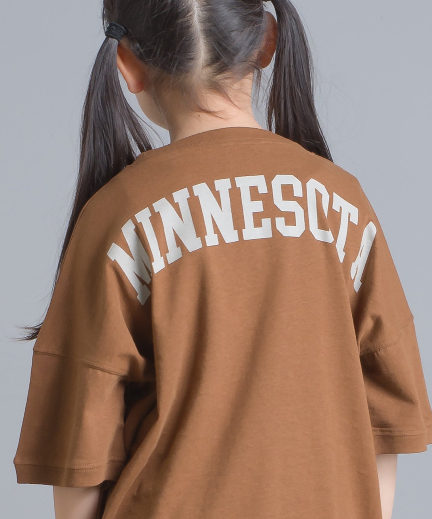 【OMNES】キッズ 綿麻カット ビッグ半袖プリントTシャツ【1521-5119】