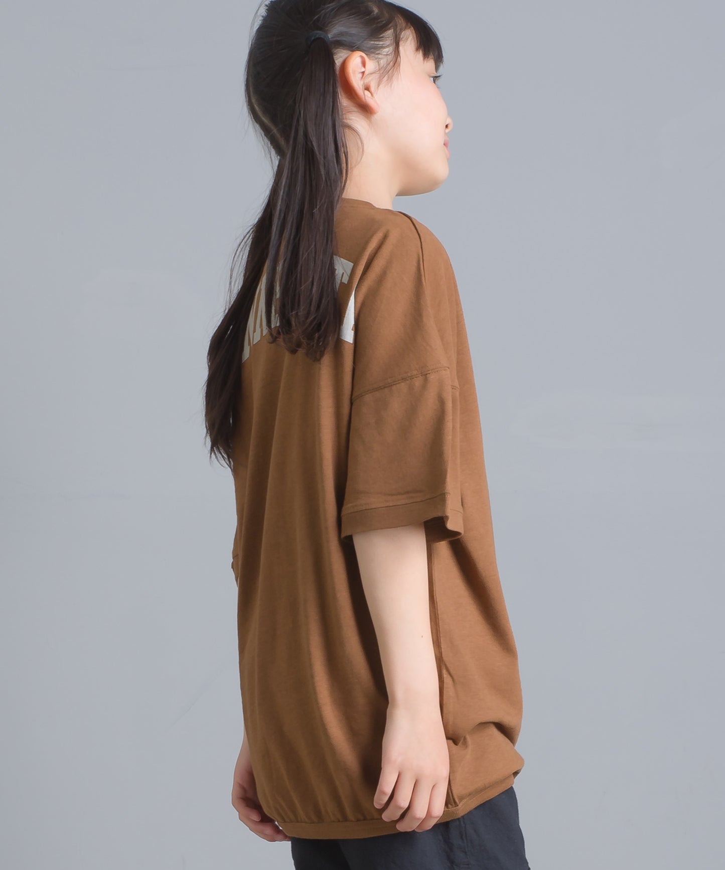 【OMNES】キッズ 綿麻カット ビッグ半袖プリントTシャツ【1521-5119】
