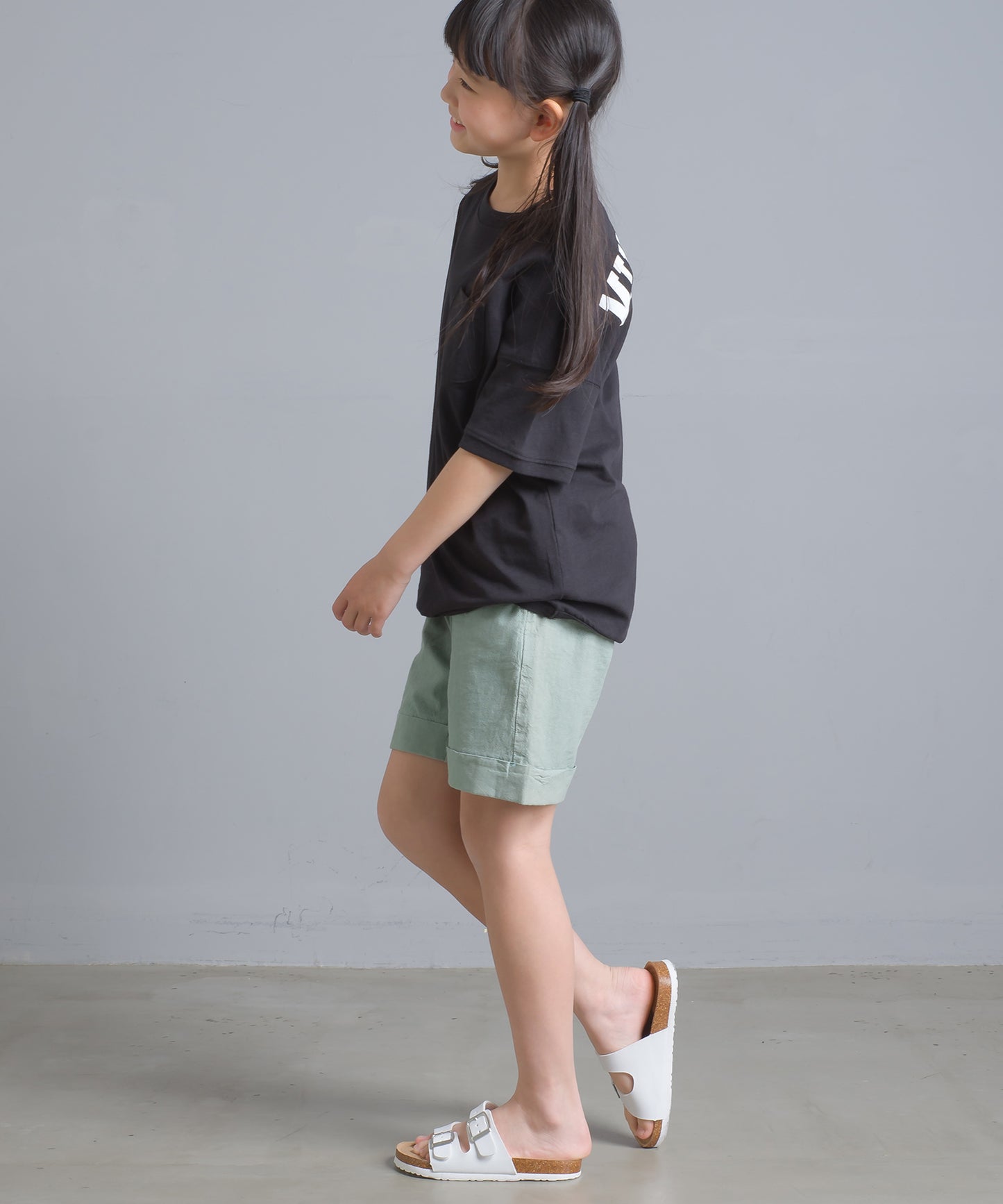 【OMNES】キッズ 綿麻カット ビッグ半袖プリントTシャツ【1521-5119】