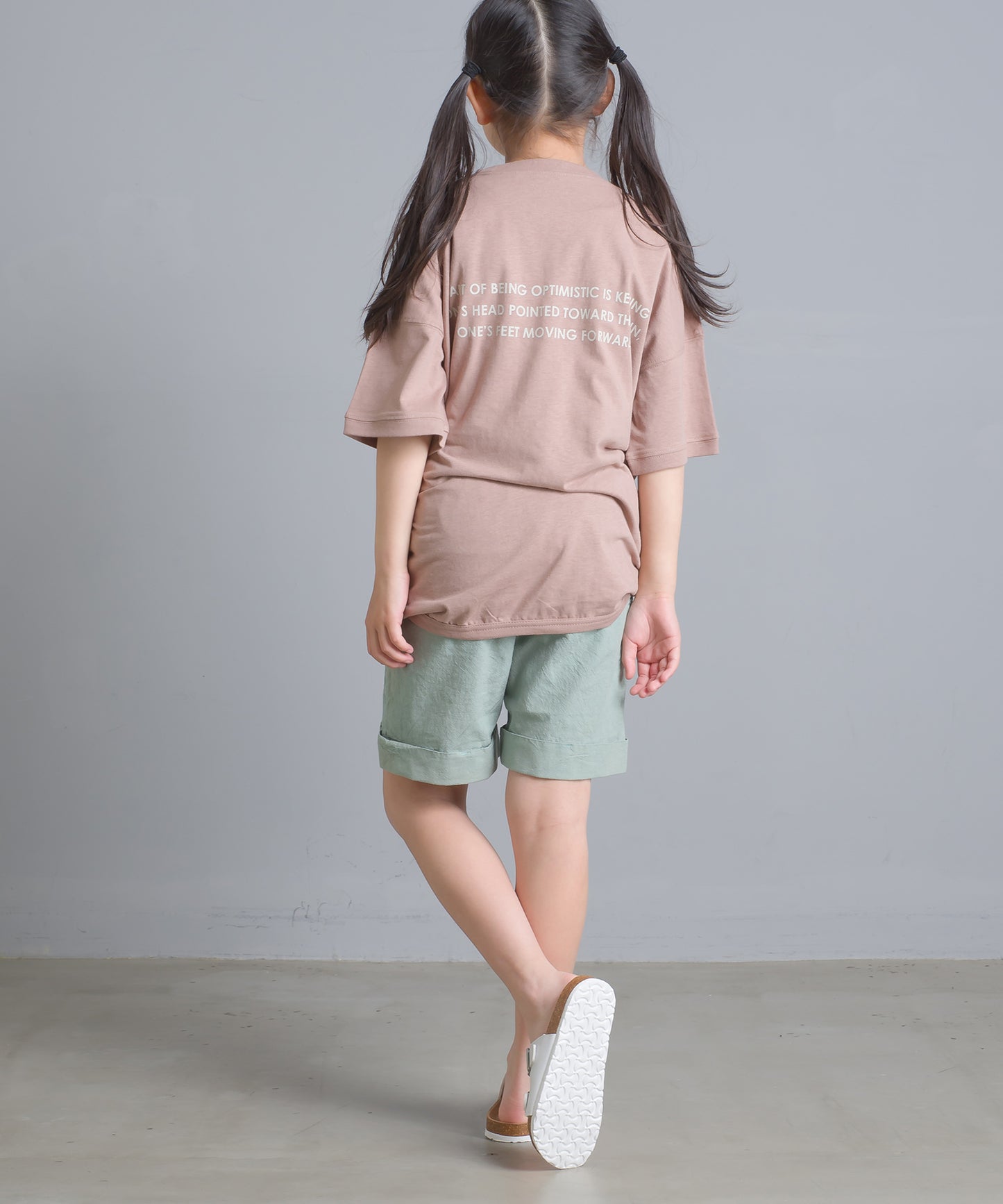 【OMNES】キッズ 綿麻カット ビッグ半袖プリントTシャツ【1521-5119】