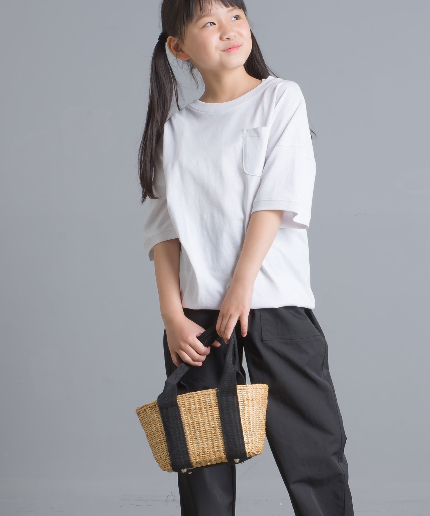 【OMNES】キッズ 綿麻カット ビッグ半袖プリントTシャツ【1521-5119】