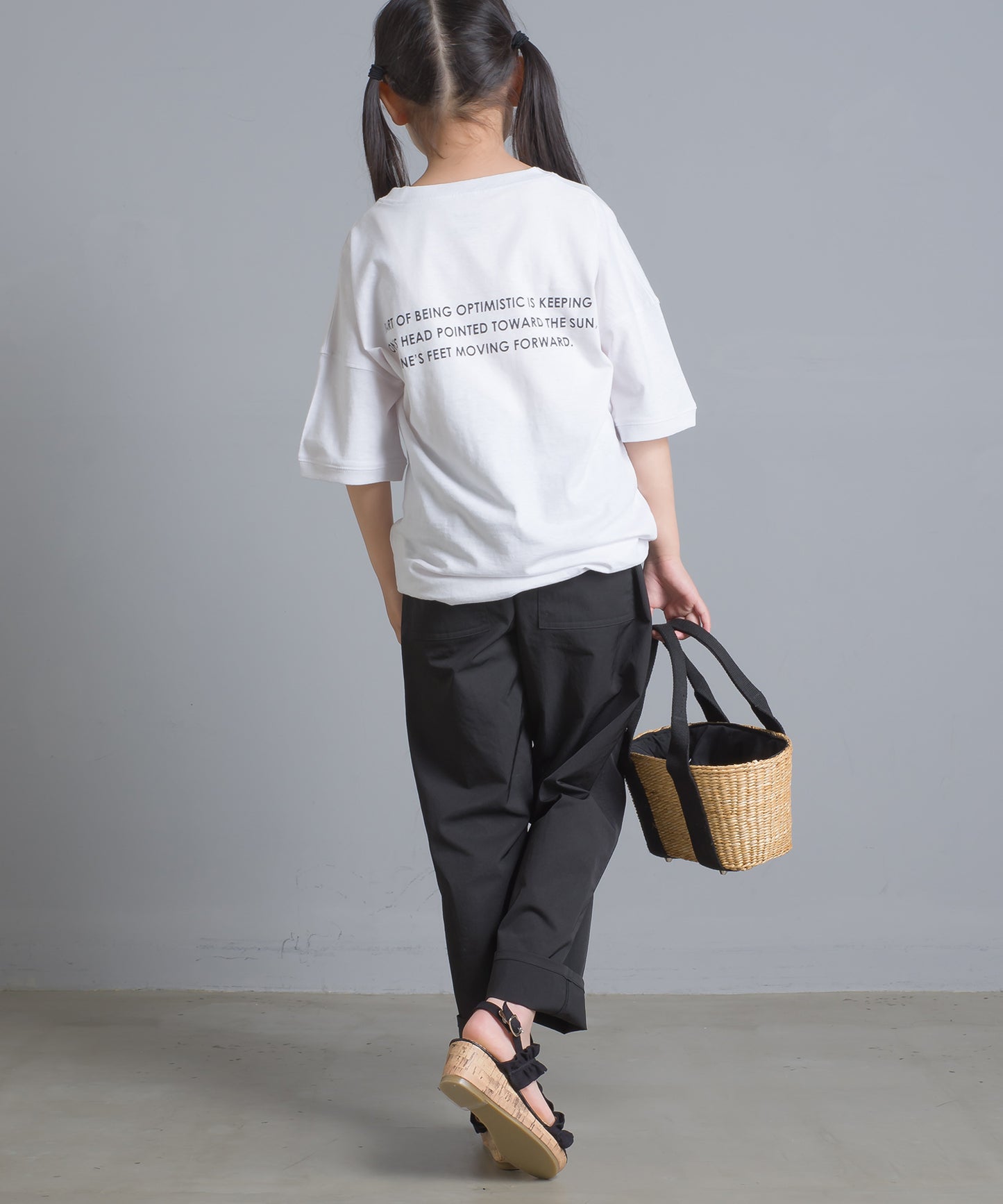 【OMNES】キッズ 綿麻カット ビッグ半袖プリントTシャツ【1521-5119】