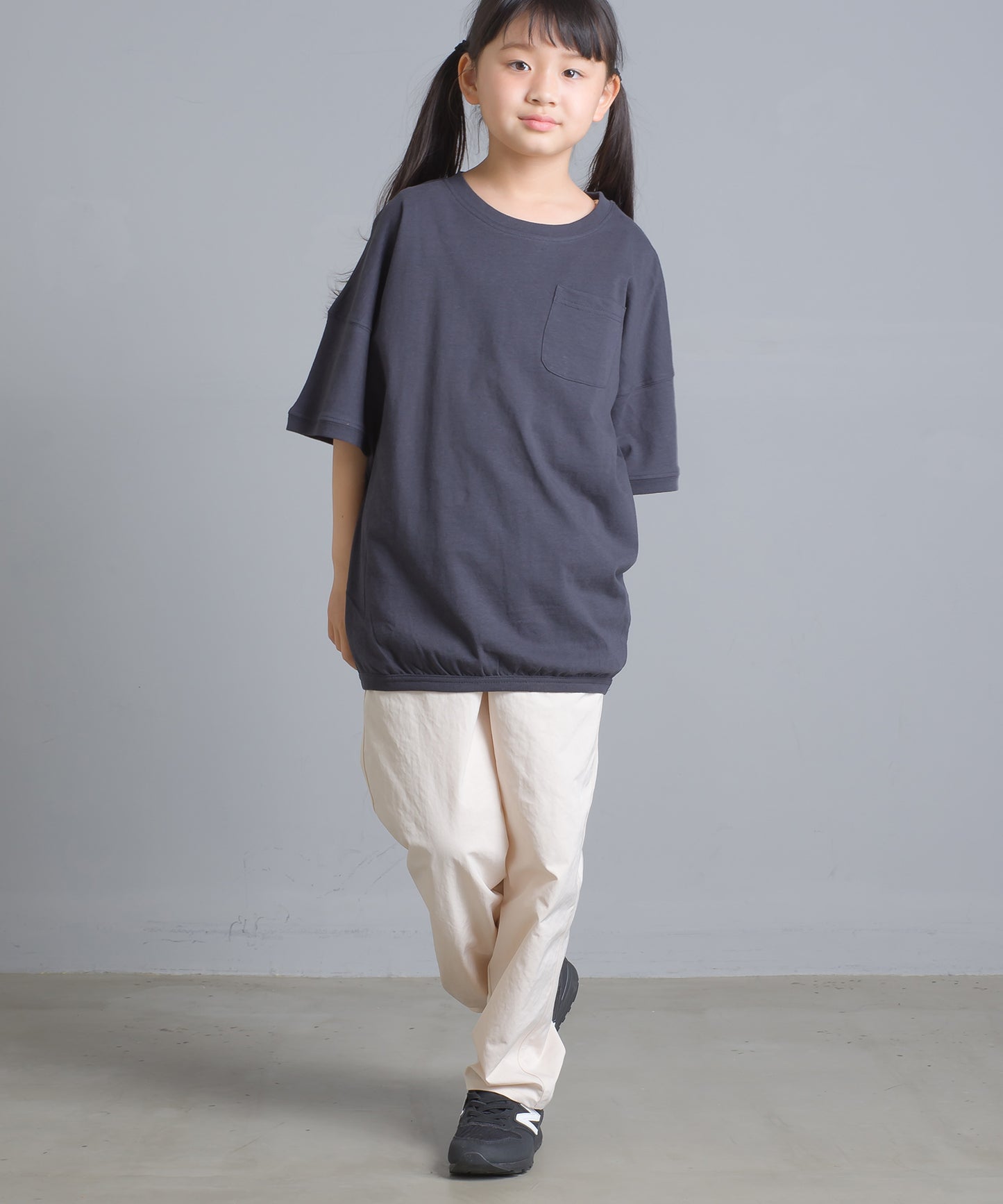 【OMNES】キッズ 綿麻カット ビッグ半袖プリントTシャツ【1521-5119】
