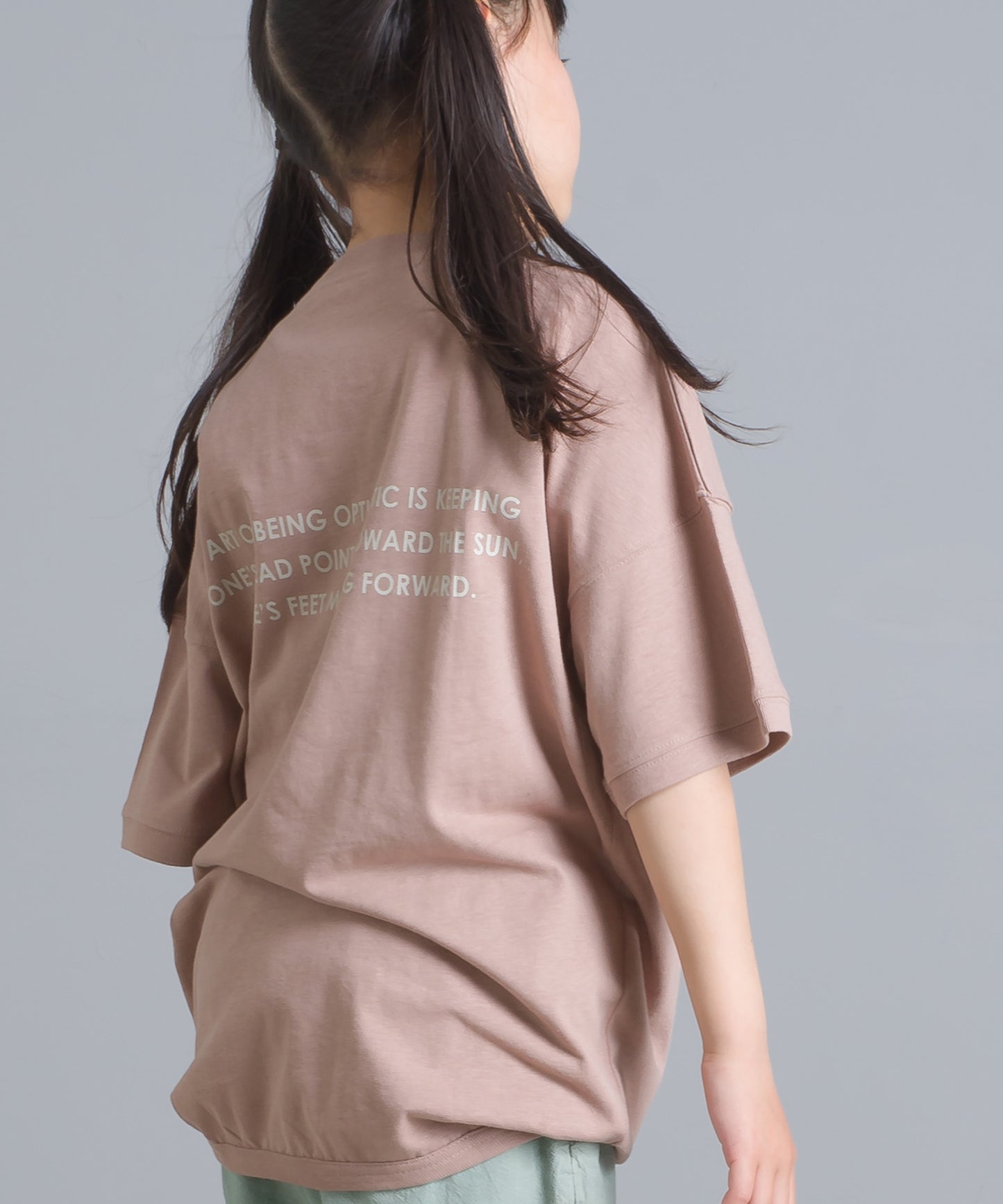 【OMNES】キッズ 綿麻カット ビッグ半袖プリントTシャツ【1521-5119】