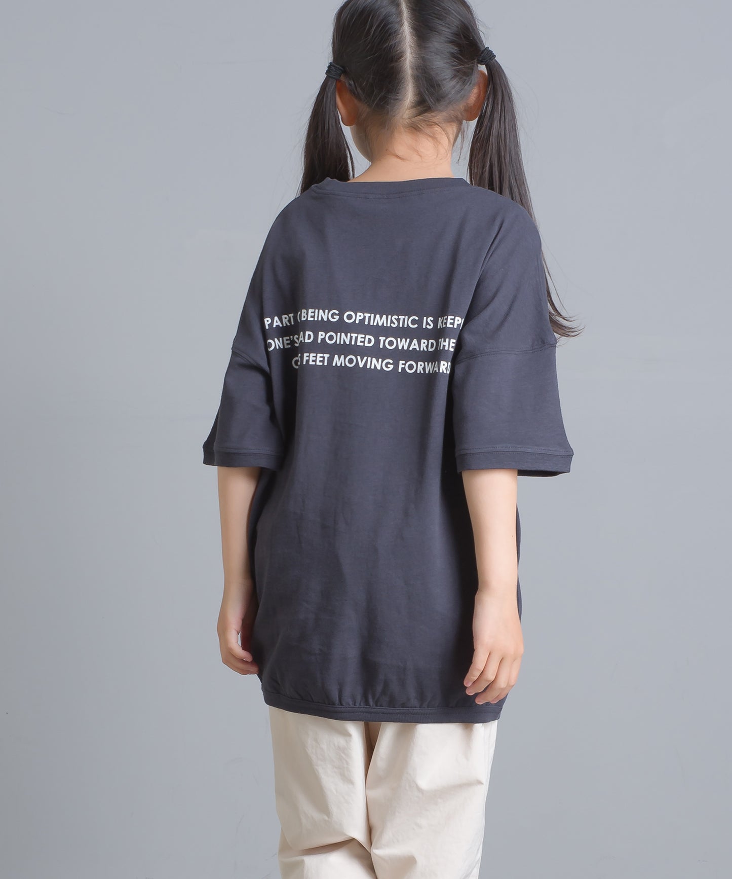 【OMNES】キッズ 綿麻カット ビッグ半袖プリントTシャツ【1521-5119】