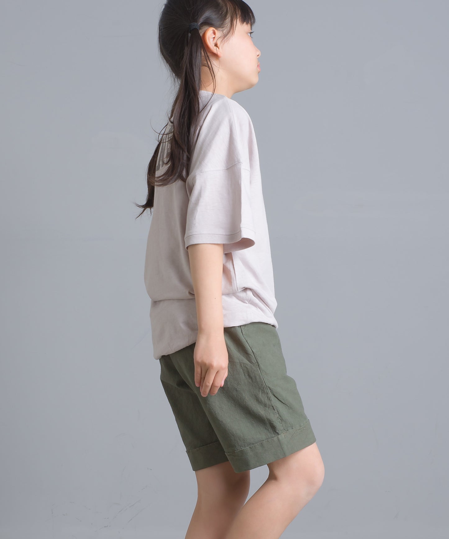 【OMNES】キッズ 綿麻カット ビッグ半袖プリントTシャツ【1521-5119】