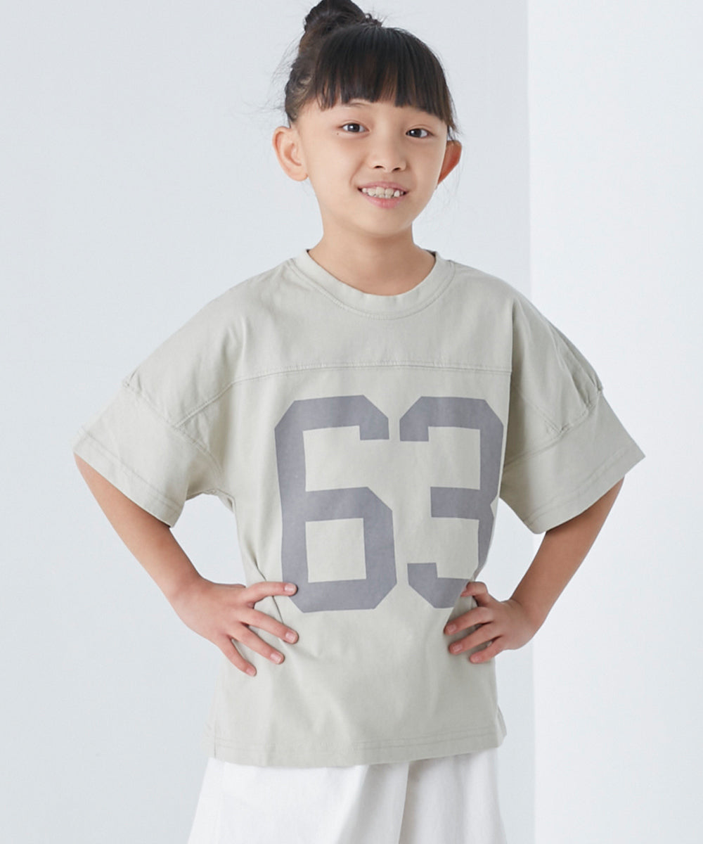【OMNES】キッズ バイオ加工 フットボールロゴプリント半袖Tシャツ【1521-5120】