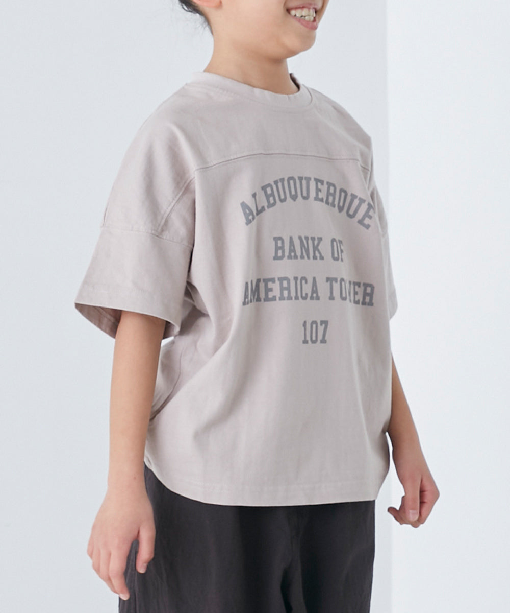 【OMNES】キッズ バイオ加工 フットボールロゴプリント半袖Tシャツ【1521-5120】