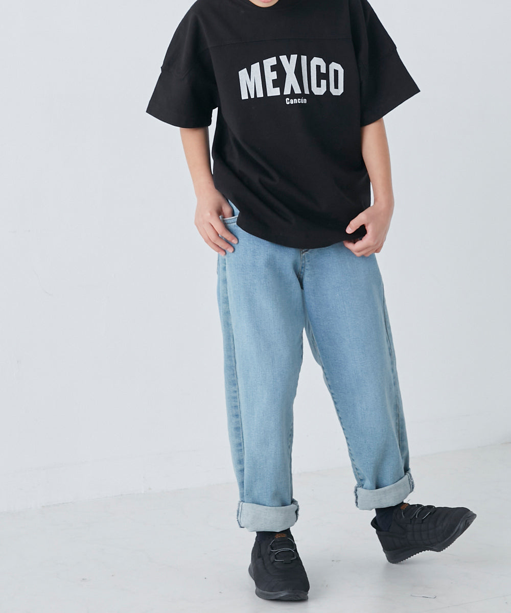 【OMNES】キッズ バイオ加工 フットボールロゴプリント半袖Tシャツ【1521-5120】