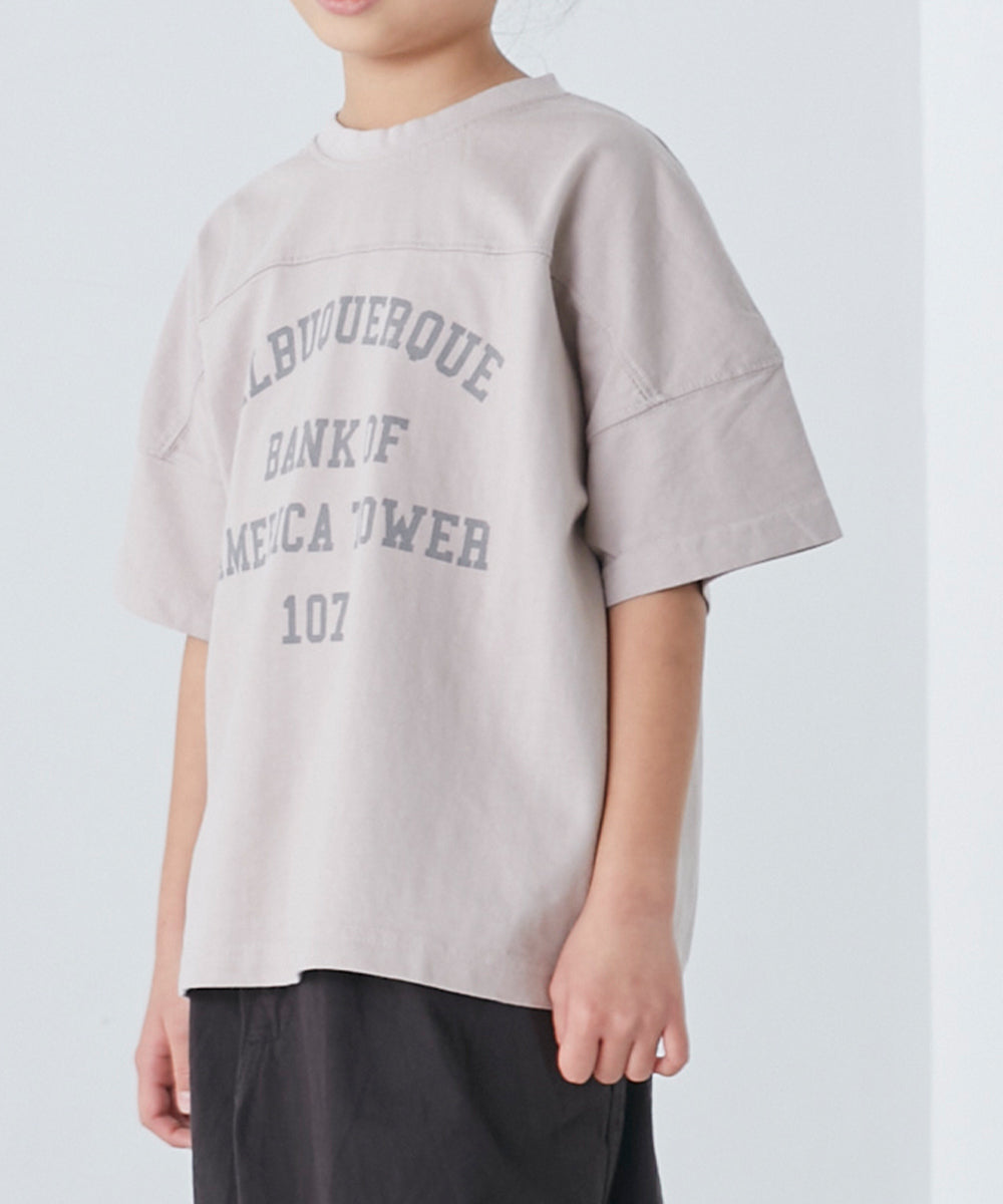 【OMNES】キッズ バイオ加工 フットボールロゴプリント半袖Tシャツ【1521-5120】
